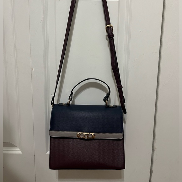 Dune London Navy and Burgundy Crossbody Bag - Picture 1 of 1